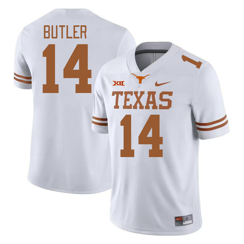 Men #14 Aaron Butler Texas Longhorns College Football Jerseys Stitched-White